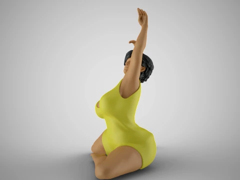 Woman Against the Breeze 3D Print Model