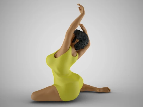 Woman Against the Breeze 3D Print Model