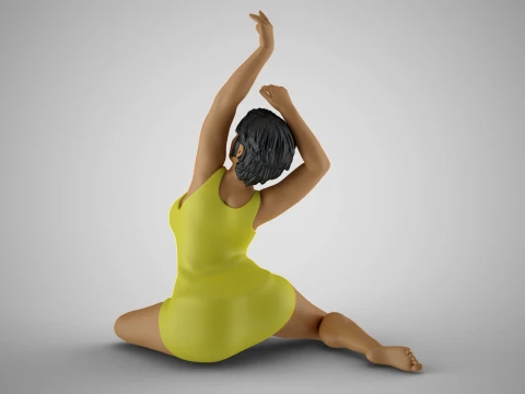 Woman Against the Breeze 3D Print Model