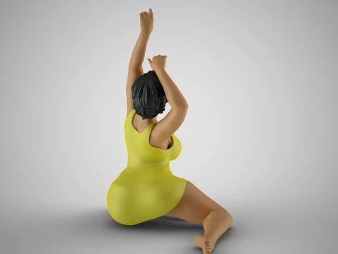 Woman Against the Breeze 3D Print Model