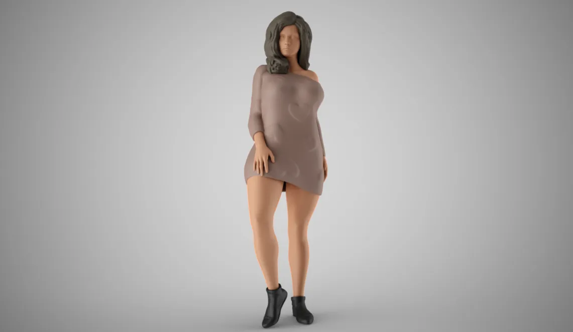 Winter Beauty Woman 3D Print Model .c4d .max .obj .3ds .fbx .stl .blend
