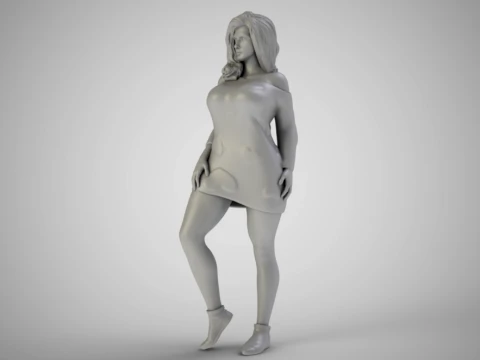Winter Beauty Woman 3D Print Model