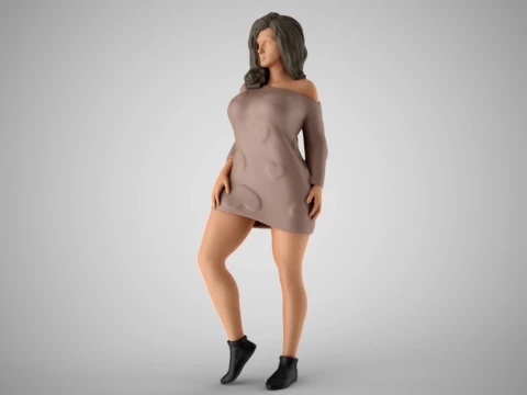 Winter Beauty Woman 3D Print Model