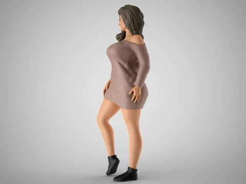 Winter Beauty Woman 3D Print Model