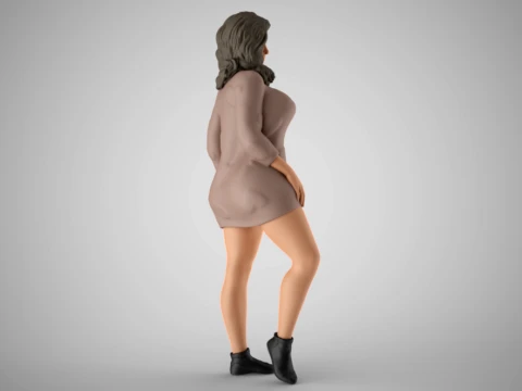 Winter Beauty Woman 3D Print Model