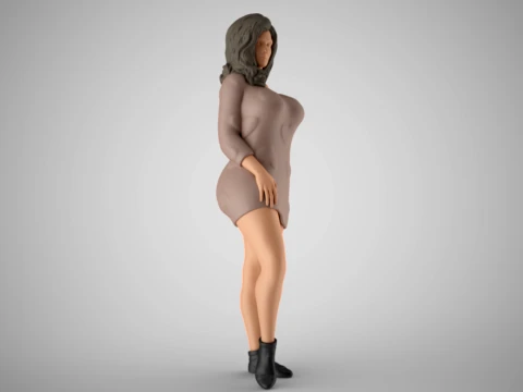 Winter Beauty Woman 3D Print Model