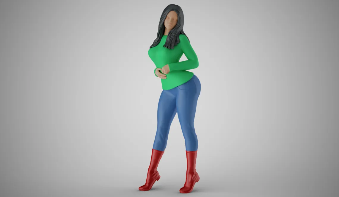 Winter Beauty Woman 4 3D Print Model .c4d .max .obj .3ds .fbx .stl .blend
