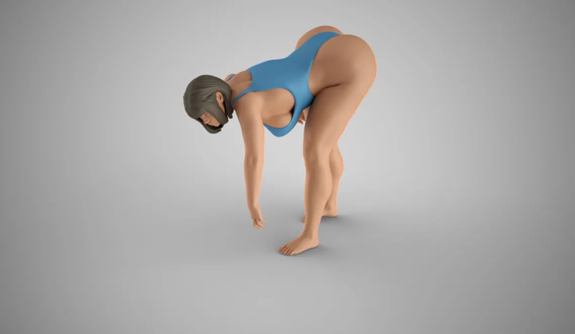 Woman Bending Over 3D Print Model .c4d .max .obj .3ds .fbx .stl .blend
