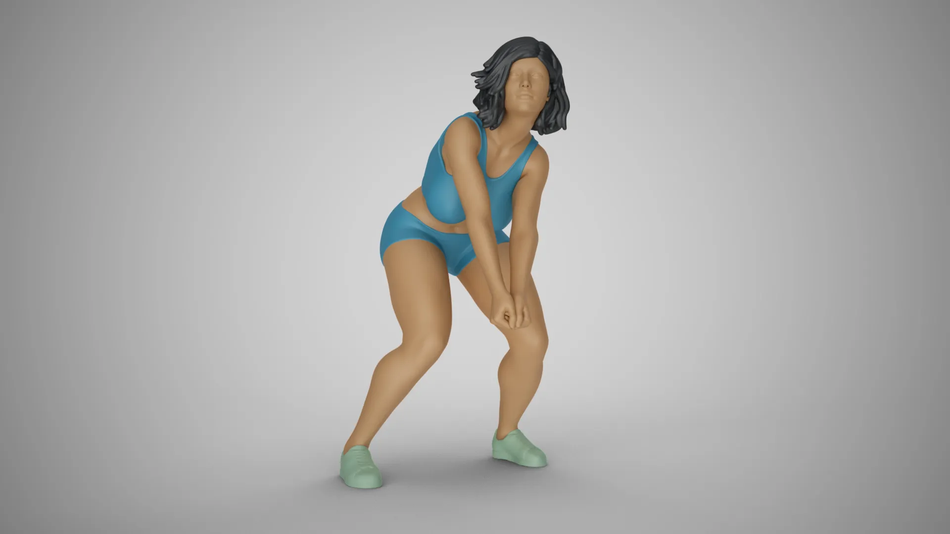 Volleyball Girl 3D Print Model .c4d .max .obj .3ds .fbx .stl .blend