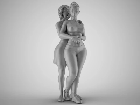 Two Friends 3D Print Model
