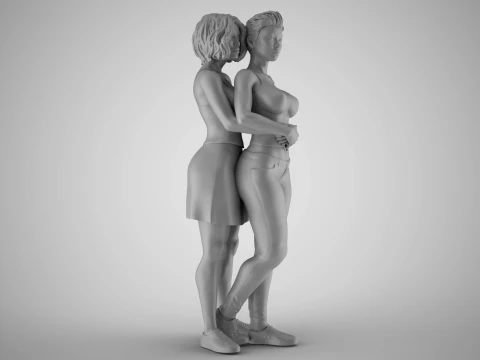 Two Friends 3D Print Model