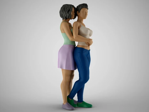 Two Friends 3D Print Model