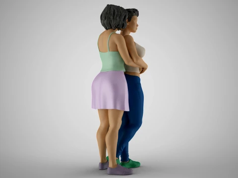 Two Friends 3D Print Model