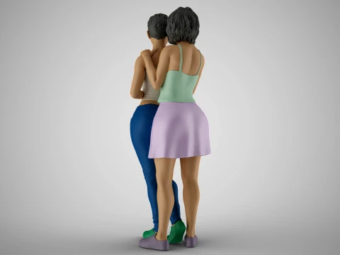 Two Friends 3D Print Model
