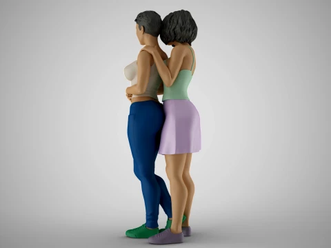 Two Friends 3D Print Model