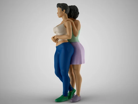 Two Friends 3D Print Model