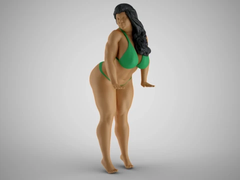 Woman at Pool 3D Baskı Modeli