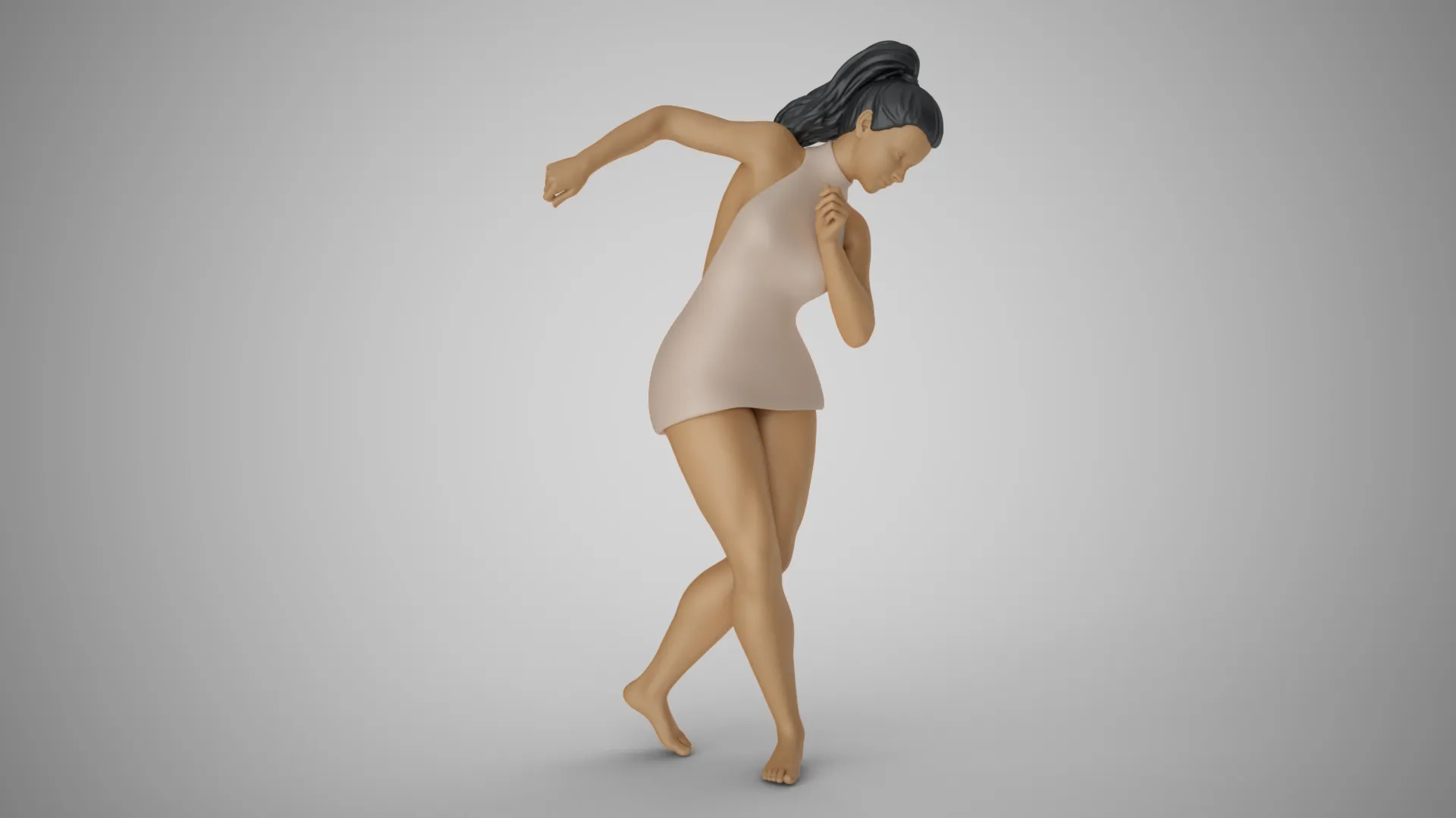 Woman Following the Rhythm 3D Print Model .c4d .max .obj .3ds .fbx .stl .blend 