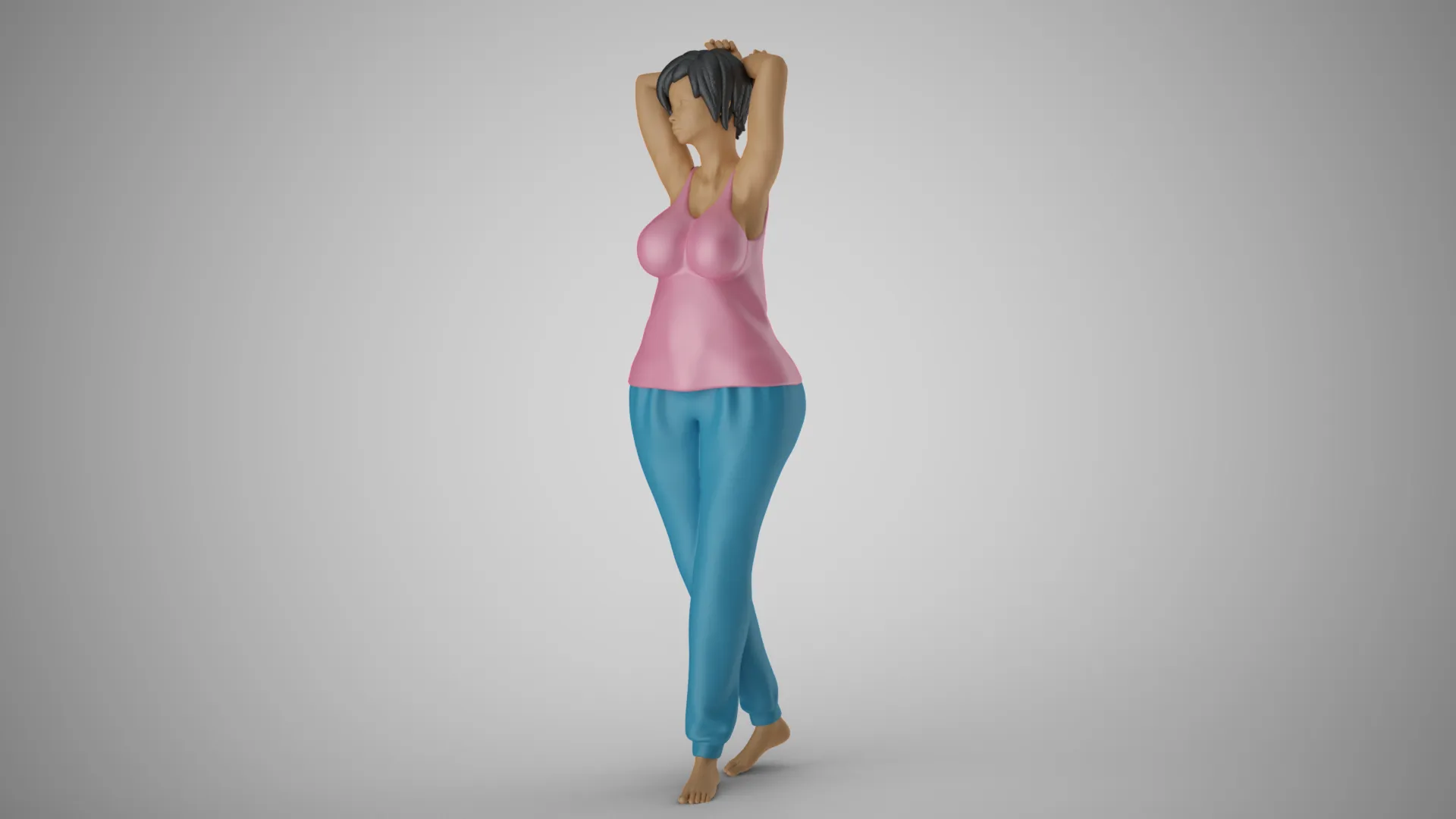 Woman Feeling Young 3D Print Model .c4d .max .obj .3ds .fbx .stl .blend 