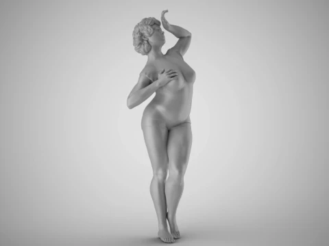 Woman Hide Face from Sun 3D Print Model