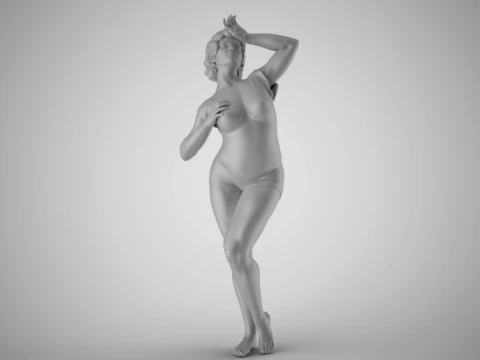 Woman Hide Face from Sun 3D Print Model