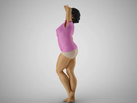 Woman Hide Face from Sun 3D Print Model