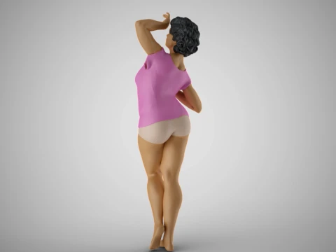 Woman Hide Face from Sun 3D Print Model