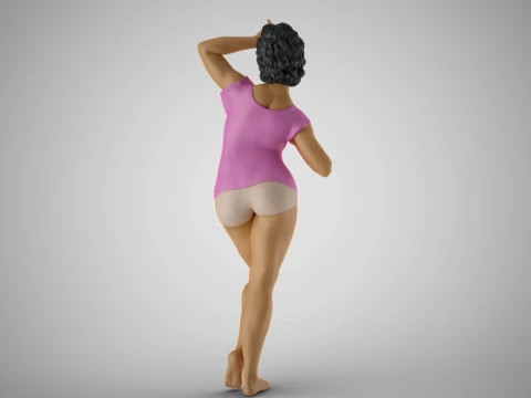 Woman Hide Face from Sun 3D Print Model