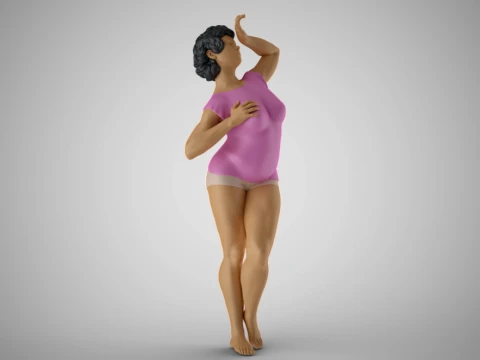 Woman Hide Face from Sun 3D Print Model