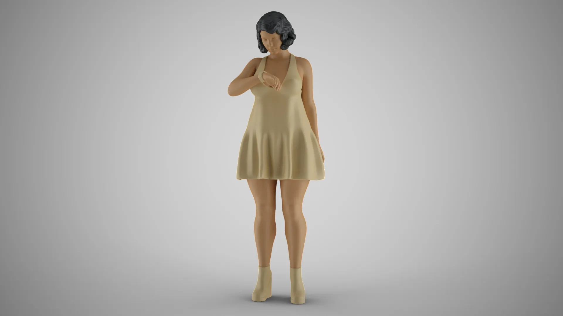 Waiting Woman 3D Print Model .c4d .max .obj .3ds .fbx .stl .blend 