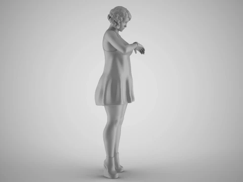Waiting Woman 3D Print Model