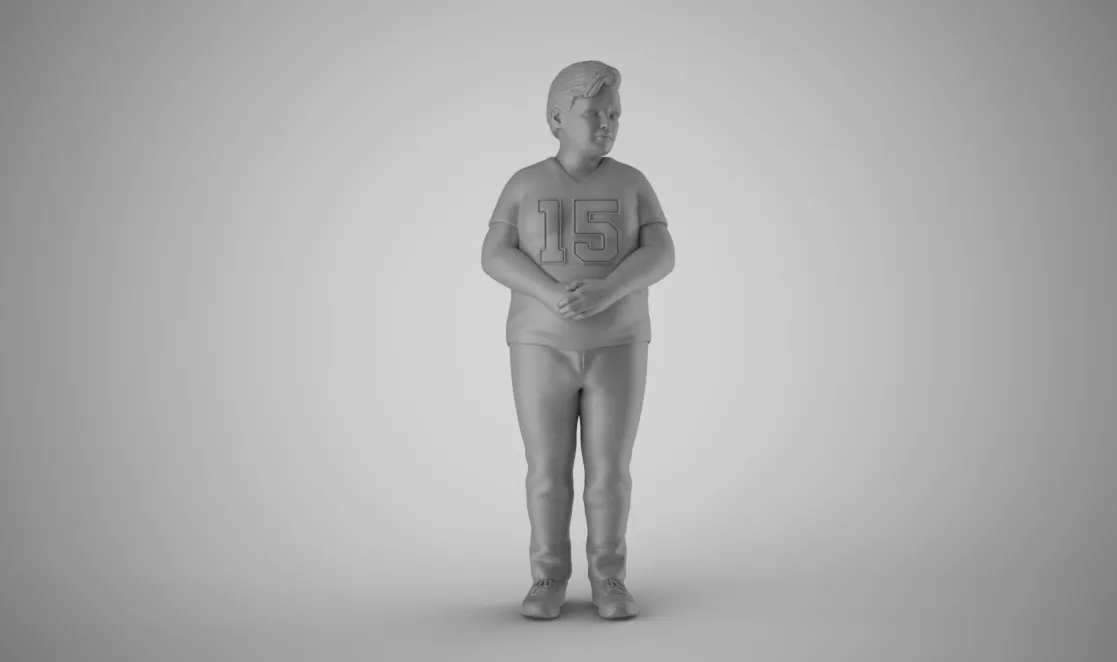 Timid Boy 3D Print Model .c4d .max .obj .3ds .fbx .stl .blend 