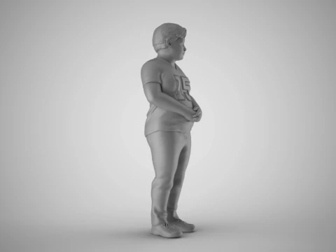 Timid Boy 3D Print Model