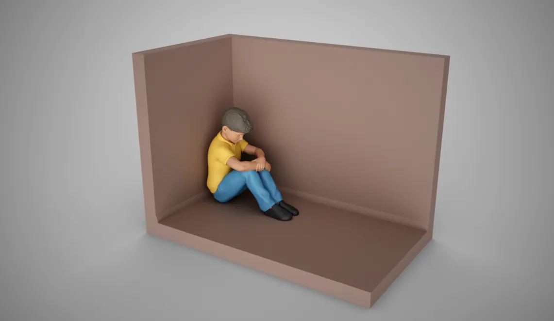 Thoughtful Boy 3D Print Model .c4d .max .obj .3ds .fbx .stl .blend 