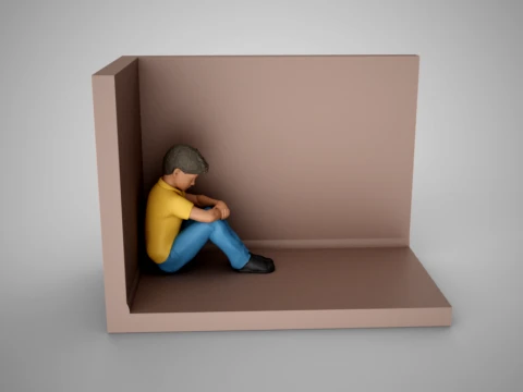 Thoughtful Boy 3D Print Model