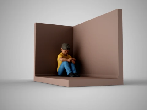 Thoughtful Boy 3D Print Model