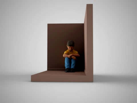 Thoughtful Boy 3D Print Model