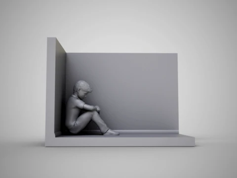 Thoughtful Boy 3D Print Model