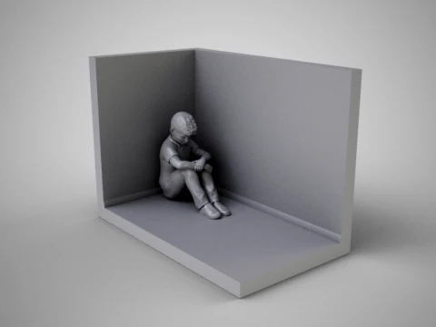 Thoughtful Boy 3D Print Model