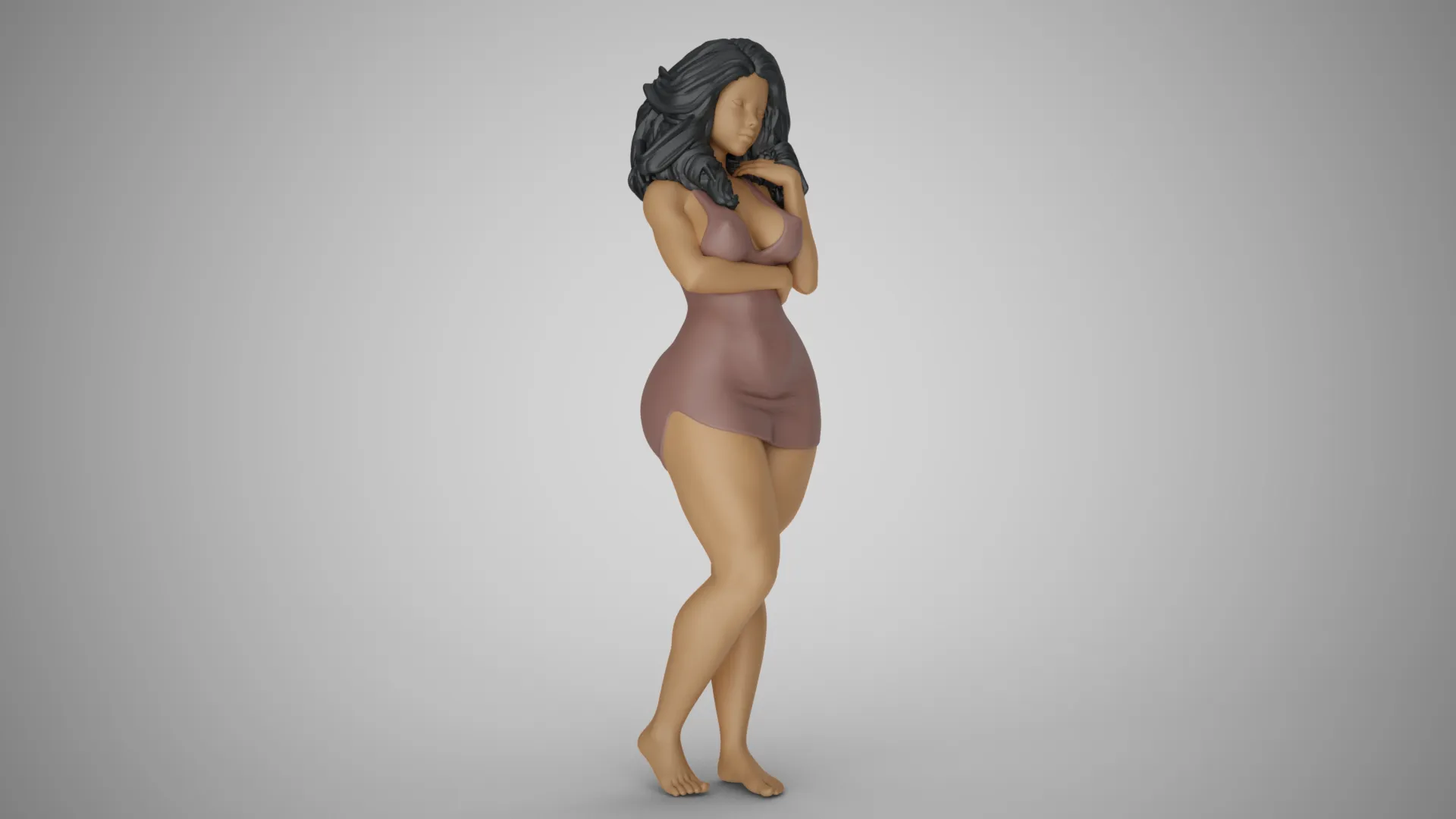 Tender Girl 3D Print Model .c4d .max .obj .3ds .fbx .stl .blend 