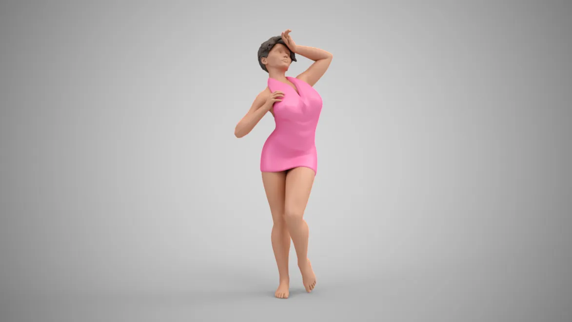 Stylish Woman 3D Print Model .c4d .max .obj .3ds .fbx .stl .blend 