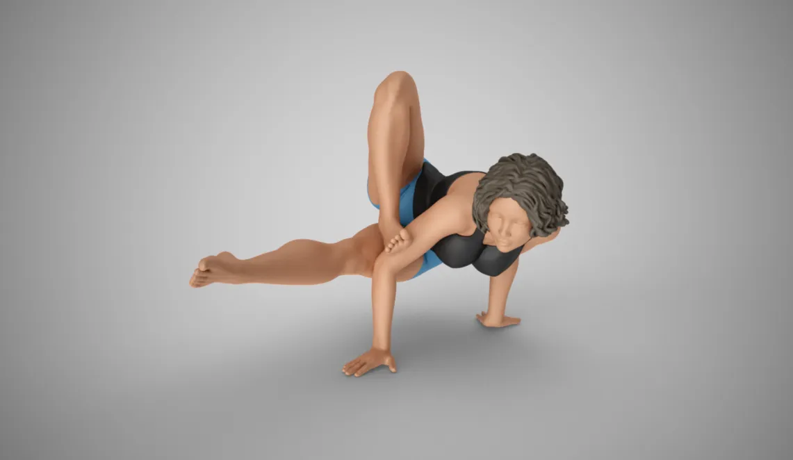 Strong and Balanced Woman 3D Print Model .c4d .max .obj .3ds .fbx .stl .blend 