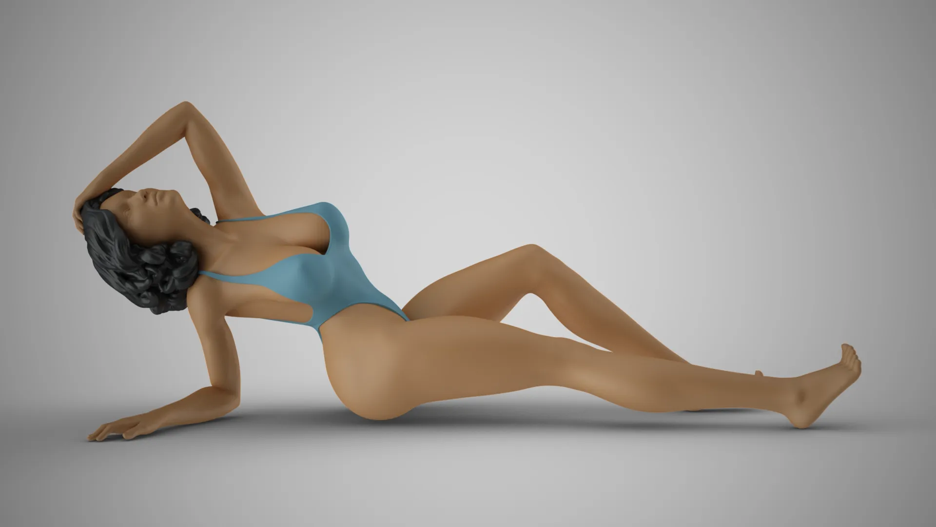 Sunbathing on the Beach 3D Print Model .c4d .max .obj .3ds .fbx .stl .blend 
