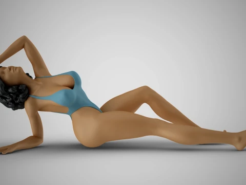 Sunbathing on the Beach 3D Print Model