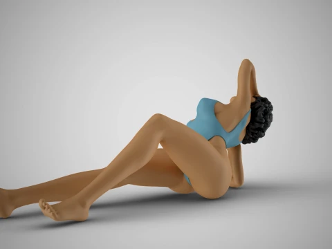 Sunbathing on the Beach 3D Print Model