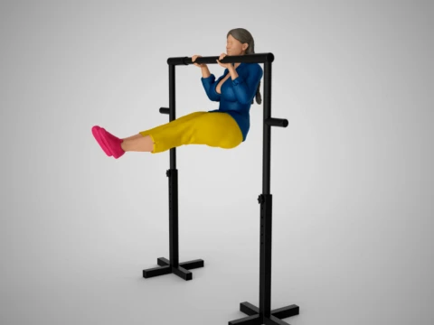 Sportive Girl Hanging on Horizontal Bar 3D Print Model