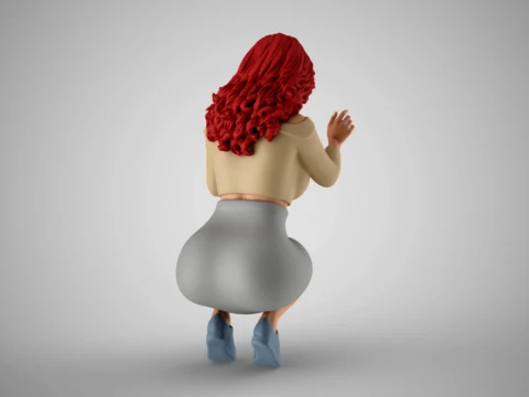Squatting Woman 3D Print Model