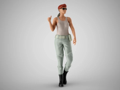 Soldier Girl Modèles 3D en vedette