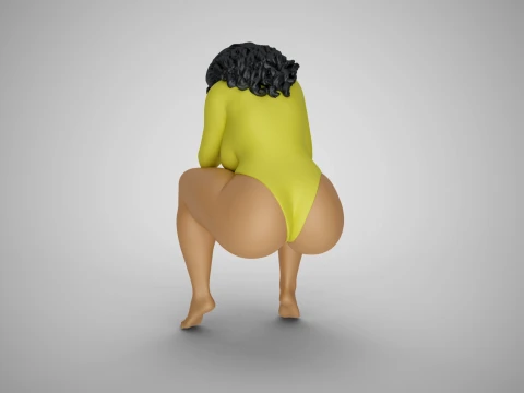 Sitting Woman Thinking 3D Print Model