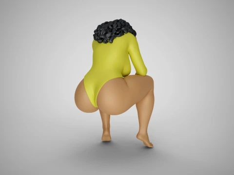 Sitting Woman Thinking 3D Print Model